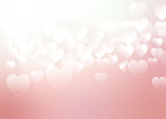 Hearts. Heart bokeh on pink color background for Valentine Day or for love scene or for Christmas festival or for wallpaper.