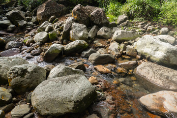 Photo of large rocks in the river