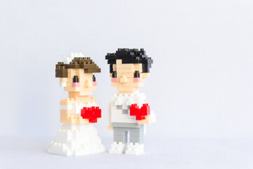 Blog puzzle toy groom and bride for wedding ceremony