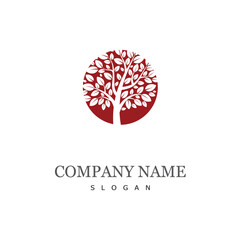 Tree icon concept of a stylized tree with letter