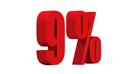  9 Percent off 3d Sign on White Background, Special Offer 9% Discount Tag, Sale Up to 9 Percent Off,big offer, Sale, Special Offer Label, Sticker, Tag, Banner, Advertising, offer Icon