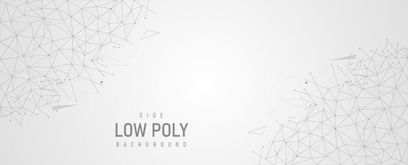 low poly global connection vector banner design with line and dots Abstract geometric digital background