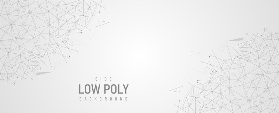 low poly global connection vector banner design with line and dots Abstract geometric digital background