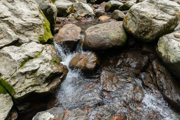 Photo of large rocks in the river