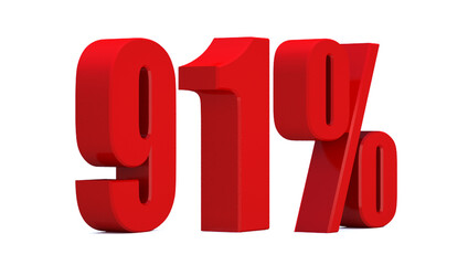  91 Percent off 3d Sign on White Background, Special Offer 91% Discount Tag, Sale Up to 91 Percent Off,big offer, Sale, Special Offer Label, Sticker, Tag, Banner, Advertising, offer Icon