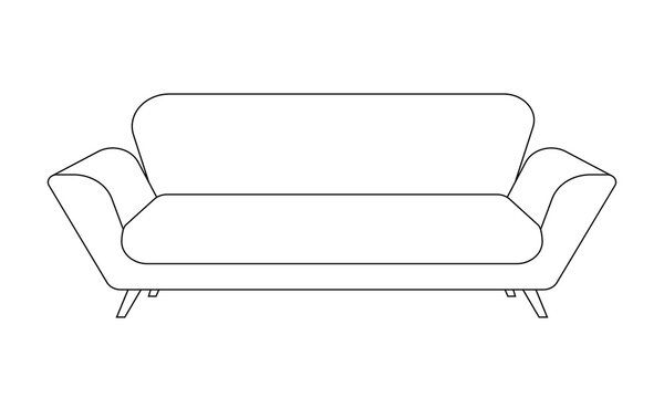recommend clip art: Sofa or couch line icon. Outline furniture for living room. Vector illustration.