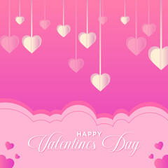 Obraz na płótnie Canvas Pink Valentine's Day background Banner vector for printed and digital purpose