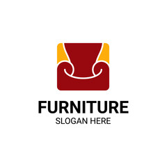 Modern Unique Furniture and Household with Sofa or Chair Icon Logo Vector Design Template Isolated.