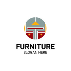 Modern Unique Furniture and Household with Sofa or Chair Icon Logo Vector Design Template Isolated.