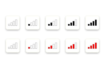 Set of phone signal icons vector