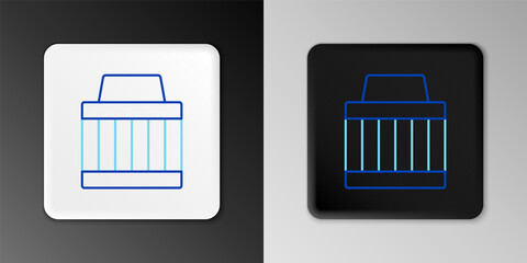 Line Car air filter icon isolated on grey background. Automobile repair service symbol. Colorful outline concept. Vector.