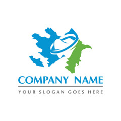 azerbaijan map and teeth dental care symbol logo vector