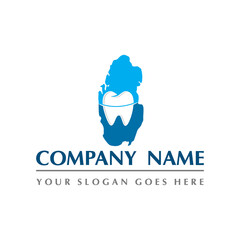 qatar map and teeth dental care symbol logo vector