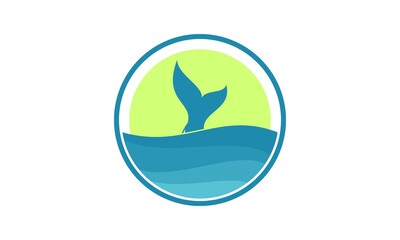 Tail whale vector logo