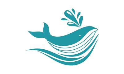 Fototapeta premium Whale in the sea vector design