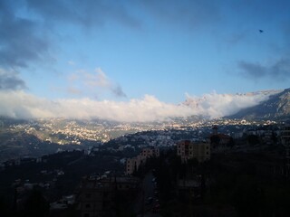 clouds at the mountains 