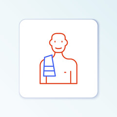 Line Man in the sauna icon isolated on white background. Colorful outline concept. Vector.