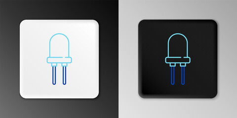 Line Light emitting diode icon isolated on grey background. Semiconductor diode electrical component. Colorful outline concept. Vector.