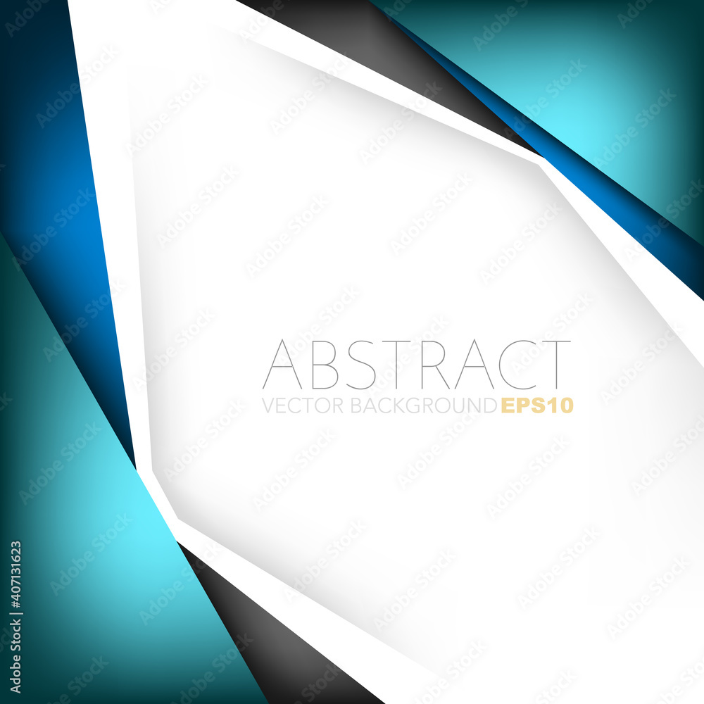 Poster green and blue geometric vector background with spaces for design