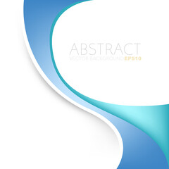 Blue curve line vector background with spaces for design