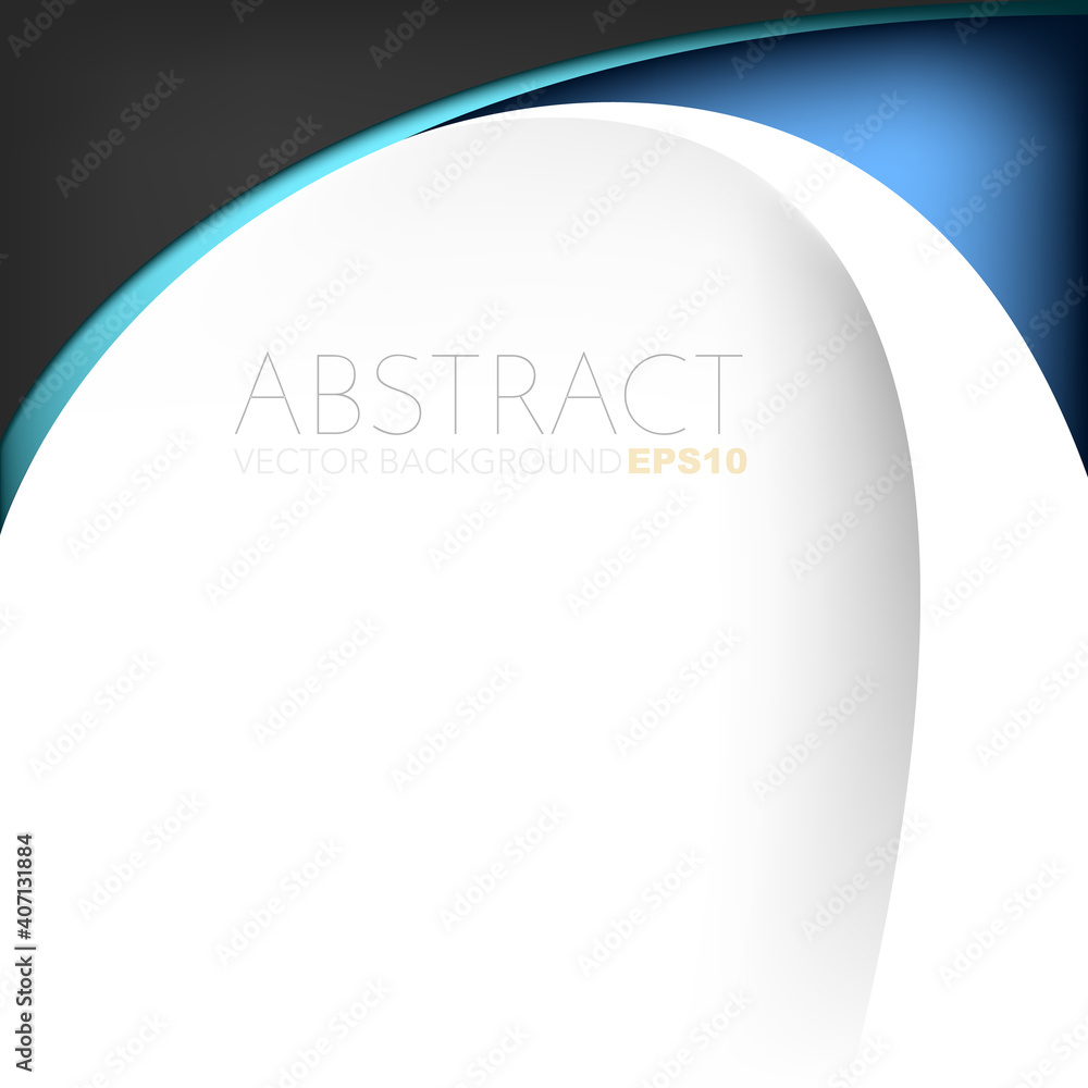 Poster blue curve line vector background with spaces for design