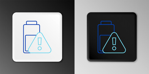 Line Smartphone battery charge icon isolated on grey background. Phone with a low battery charge. Colorful outline concept. Vector.