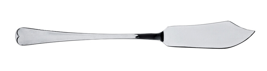 Silver fish knife isolated on white background