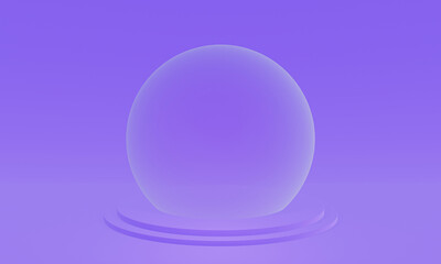 3D rendered purple bubble stage pudium