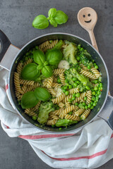 home made healthy one pot pasta with vegetables