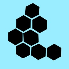 abstract background with black hexagons