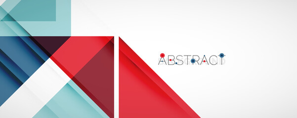 Fototapeta premium Set of vector triangle geometric backgrounds. Vector illustration for covers, banners, flyers and posters and other designs