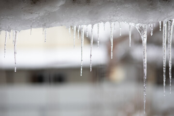 icicles hang from the roof