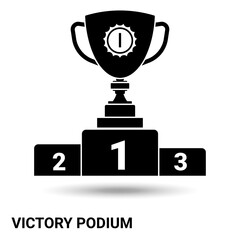 The winners ' podium. The award on the pedestal is isolated on a light background. Vector illustration.