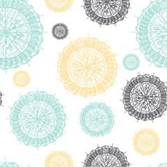 Snowflakes-Mandalas on a White Background. Festive Tender Stock Illustration. Knitting. For interior Decoration, Paper, Print. Spirituality