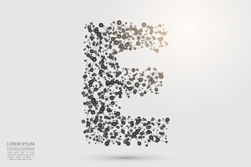 English letters abstract font consists 3d of triangles, lines, dots and connections. Vector illustration EPS 10.