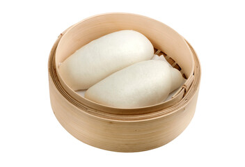 Chinese steamed buns isolated on white background, clipping path.