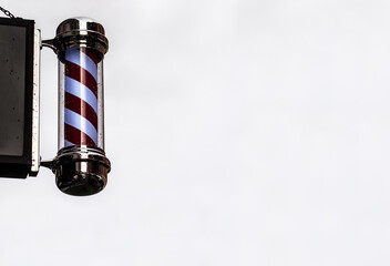 barber pole against clear sky