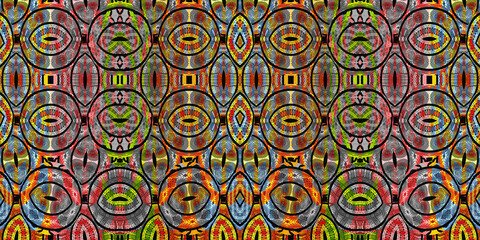 Colorful ethnic fabric - Seamless pattern, illustration