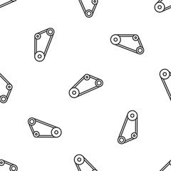 Grey line Timing belt kit icon isolated seamless pattern on white background. Vector.