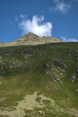 Berglandschaft am Flüelapass in der Schweiz 12.8.2020