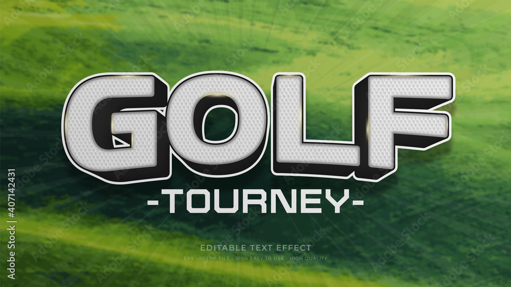 Wall mural golf typography premium editable text effect