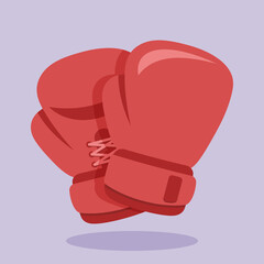 Boxing gloves icon on colored background. Vector illustration