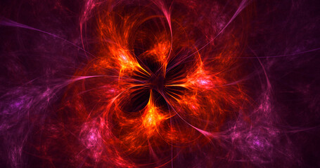 3D rendering abstract colorful fractal light background