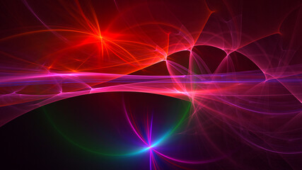 3D rendering abstract colorful fractal light background