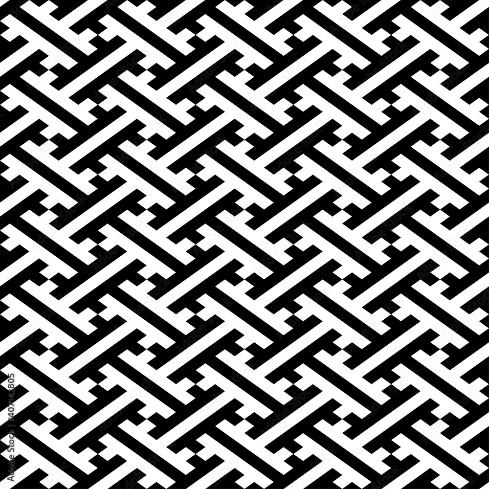 Poster geometric continuous diagonal crosses seamless pattern