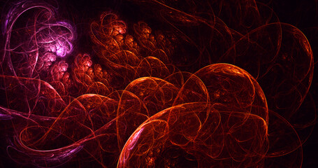 3D rendering abstract multicolor fractal light background