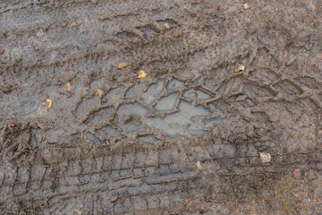 texture of tyre tracks in mud