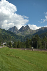 Fototapeta na wymiar Atemberaubende Szene am Albulapass in der Schweiz 12.8.2020