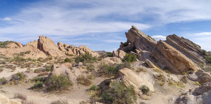 Image of Vasquez Rocks Natural Area Park. Located in the Sierra Pelona Mountains in Southern California. This geological feature has been used as backdrop in many movies and commercials.