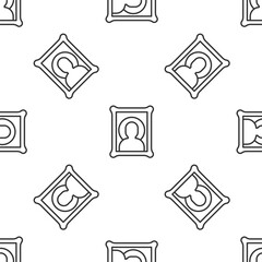 Grey line Christian icon isolated seamless pattern on white background. Vector.
